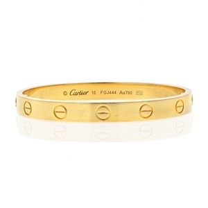 Cartier Love Bracelet in 18K Yellow Gold Size 15